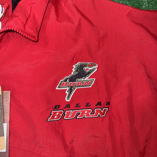 Mitchell & Ness Dallas Burn Windbreaker Jacket Mens Medium Victory Red Full Zip - Picture 3 of 9
