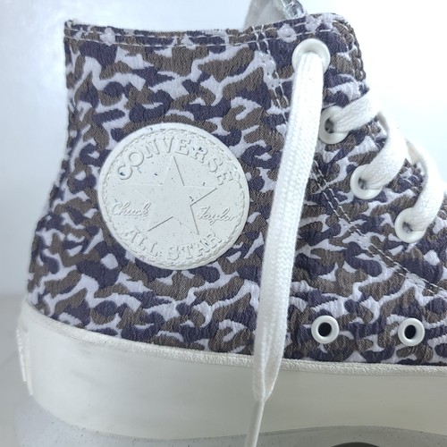 Converse All Star Lugged 2.0 High Platform Donna Tg 8.5 Jacquard Sand Dune Ottime Condizioni - Foto 10 di 14