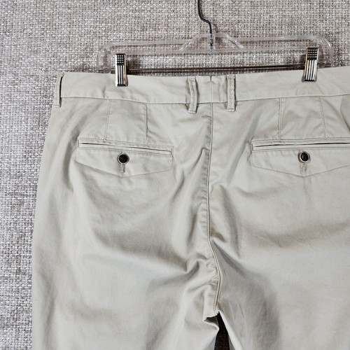 PERK Feel Good Chinos Pants Slim Fit Stretch Mens 38x32 Light Khaki Cotton EUC - Picture 8 of 14
