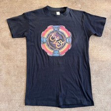 Vintage 1977 Electric Light Orchestra ELO Spaceship Band T-Shirt Black Mens M