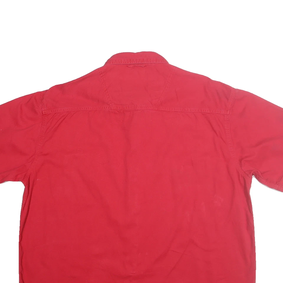 ULTRA CLUB Hommes Coton Rouge Chemise Manche Courte XL Bouton Décontracté Avant - Photo 4/4