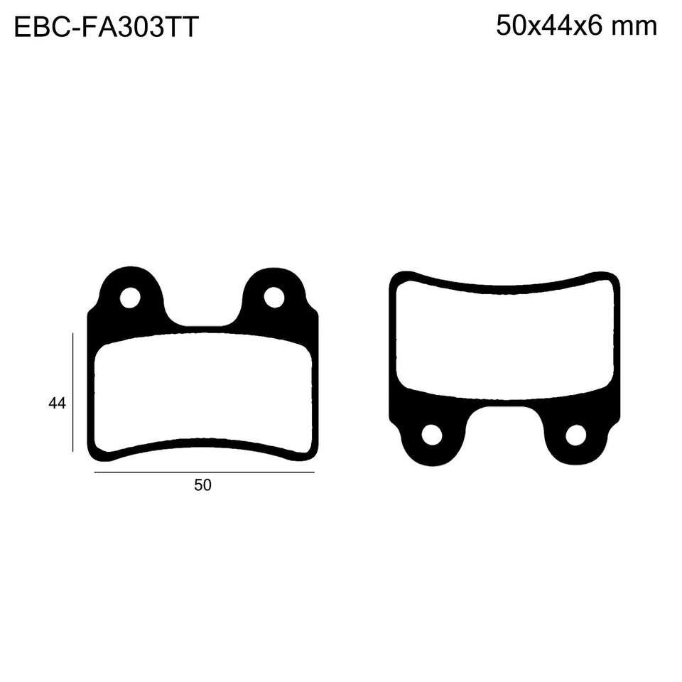 Pastilla de freno delantera EBC FA303TT Enduro/MX carbono TT GAS-GAS TXT Pro 125 2004-2011 Foto 3 de 4