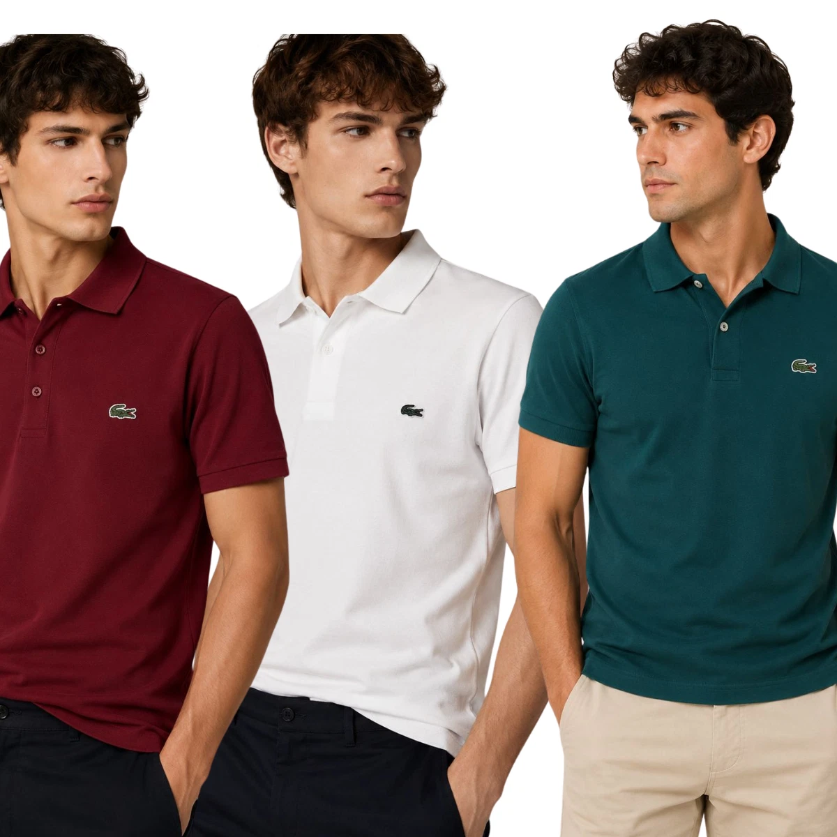 Lacoste Mens Classic Slim Fit Stretch Polo Shirt with Signature Crocodile Logo
