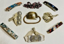 Lot of 9 Women  s Hair Accessories Hair Clips Barrettes Ties Casual to Dressy