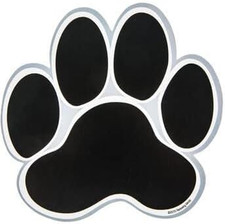 36 Large Paw Paper Cutout - Crafts Bulletin Board Decor Shapes - Black - 6 Inche