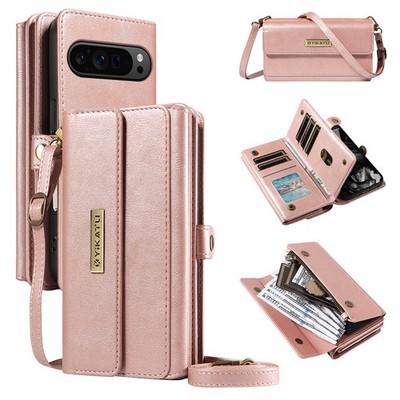 RFID Crossbody Wallet Case For Google Pixel 10 Pro XL/9A/8 Pro/7 Leather Cover