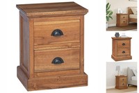 Nachttisch Mit Schubladen Natur 40X30X50 Cm Massivholz Teak