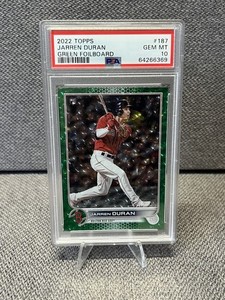 2022 Topps Jarren Duran Green Foilboard RC /499 PSA GEM MT 10 #187  - Red Sox