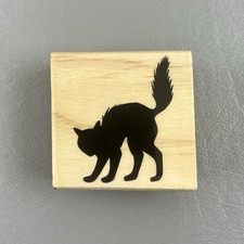 Craft Smart 2 x2 Scaredy Cat Silhouette Halloween Mounted Rubber Stamp 276870
