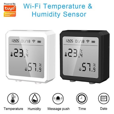 Tuya Wifi+Bluetooth Smart Temperature Humidity Sensor  /  Work With Google Alexa