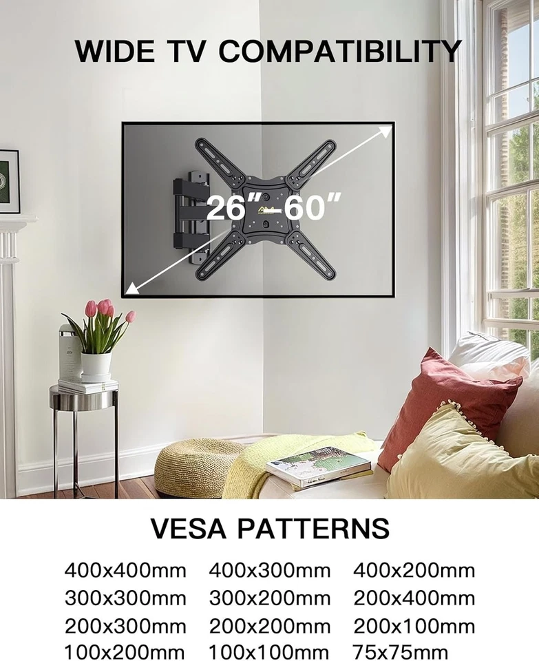 Alphamount TV Wall Bracket for Most 26-60 inch LED 35kg Load 400x400 vesa Max - Image 2 of 4