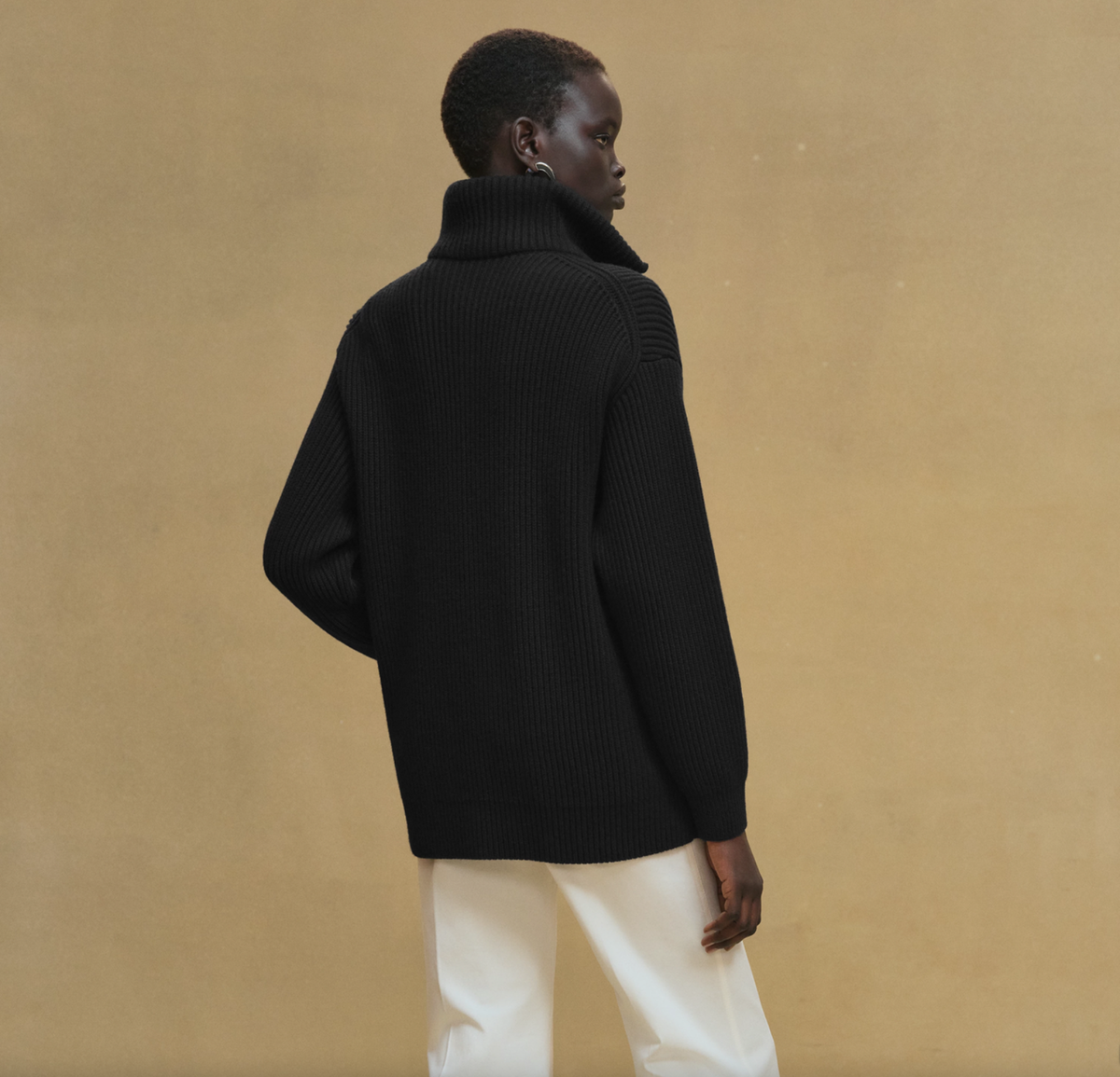 Hermes H Pocket Logo Black Zip Up Zipper Cardigan Sweater Wool