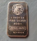 Vintage Engelhard 1 oz. 999 Silver Bar with  Serial #’s FJ 43915