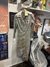 Vintage 1950s American Red Cross Uniform Volunteer Nurse Dress & HAT