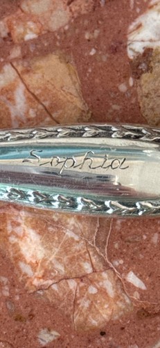 Vintage Sterling Silber Baby Rassel 13 Gramm personalisiert "Sophia" und datiert - Bild 3 von 4
