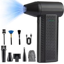 Electric Air Duster Mini Blower, 130000RPM Brushless Motor 4-Gear Rechargeabl...
