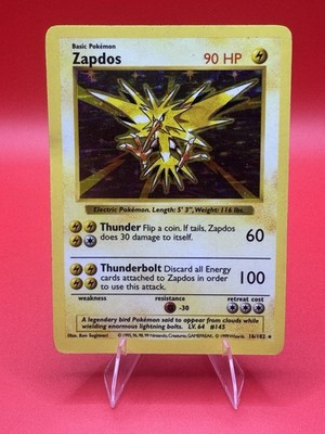 Pokemon Zapdos 16/102 Holo Base Set Shadowless 1999 - NM+