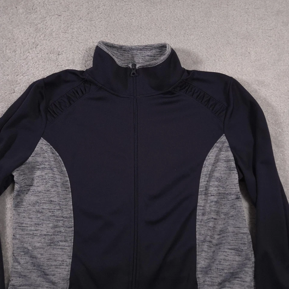 St. John's Bay Active Jacket Womens Large Tall Navy Gray Quick-Dri Full Zip - Image 3 of 4