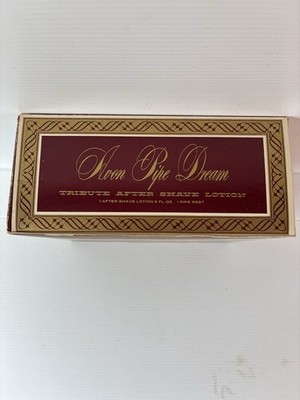 Vintage Avon Pipe Dream Decanter FULL w/ Pipe Rest & Box   Excellent Condition