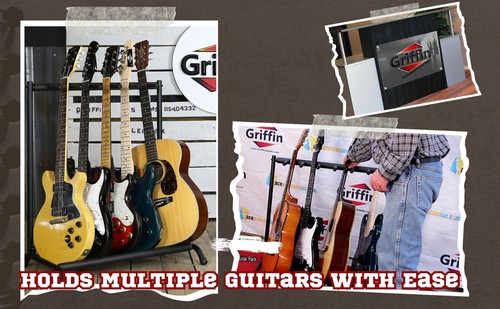 Soporte para 5 estantes de guitarra - plegable cinco etapas múltiples soporte para bajos montaje DJ - Imagen 7 de 12