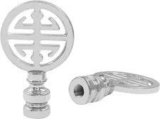 Luomorgo 2 Pcs Lamp Finial, Decorative Finials for Lamp Shades, Silver Lamp Fini