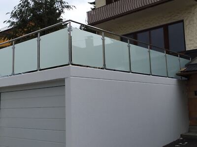 GNL Glas Balkongeländer Edelstahl  mit Glas Balkon Geländer  poliert Rostfrei