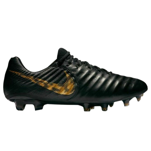 Botas de fútbol Nike Performance Hombre  TIEMPO LEGENDX 7 CLUB TF - Botas  de fútbol multitacos black/metalic vivid gold - Education Lamp