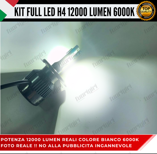 KIT LED H4 6000K FIAT PUNTO EVO 12000 LUMEN CANBUS XENO XENON 100% NO ERRORE - Picture 6 of 12