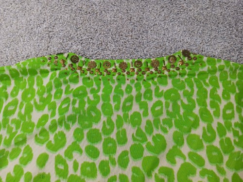 Berek Womens XL Beaded Cardigan & Tank Top Set Shirt Green Geometric Vintage - Picture 18 of 19