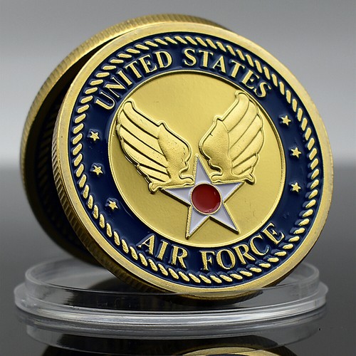 US Air Force Golden Challenge Coin Retired Memorial Medal Military Collectibles - Picture 5 of 12