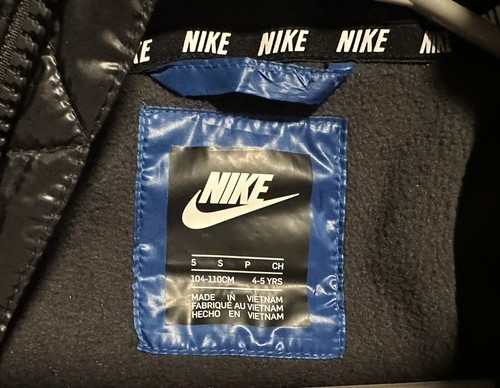 Nike Black/ Blue Puffer Coat -Boys Youth Small 4/5. New With Tags - Picture 3 of 5