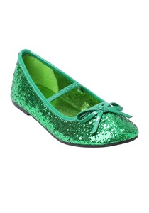 green glitter flats