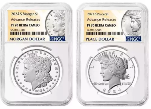 2024 S Morgan & Peace Silver Dollar $1 NGC PF70 Ultra Cameo Advance releases