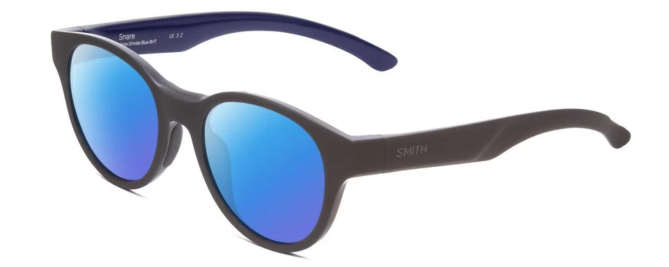 Gafas de sol Smith Optics Snare unisex redondas polarizadas mate gris humo azul 51 mm Foto 3 de 4