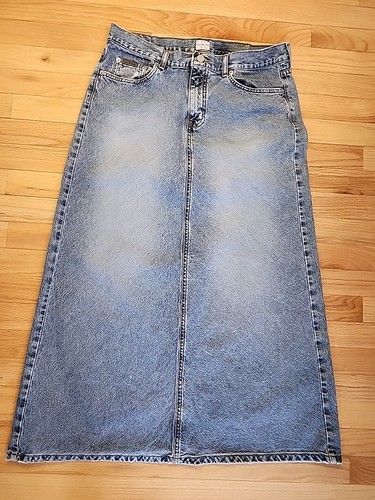 Calvin Klein Denim Maxi Skirt Size 11 Light Wash Five Pocket Womens Boho Chic