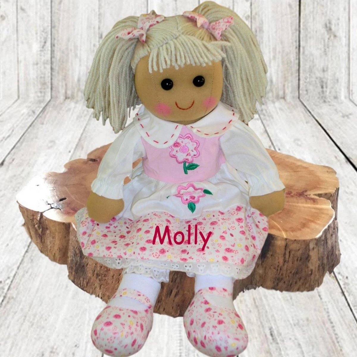 Personalised Rag Doll Flower Girl Birthday New Baby Christening