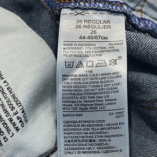 GAP 1969 True Skinny Ankle Mid Rise Blue Jeans Size 26R W26 L26.5 Stretch Preppy - Picture 7 of 8