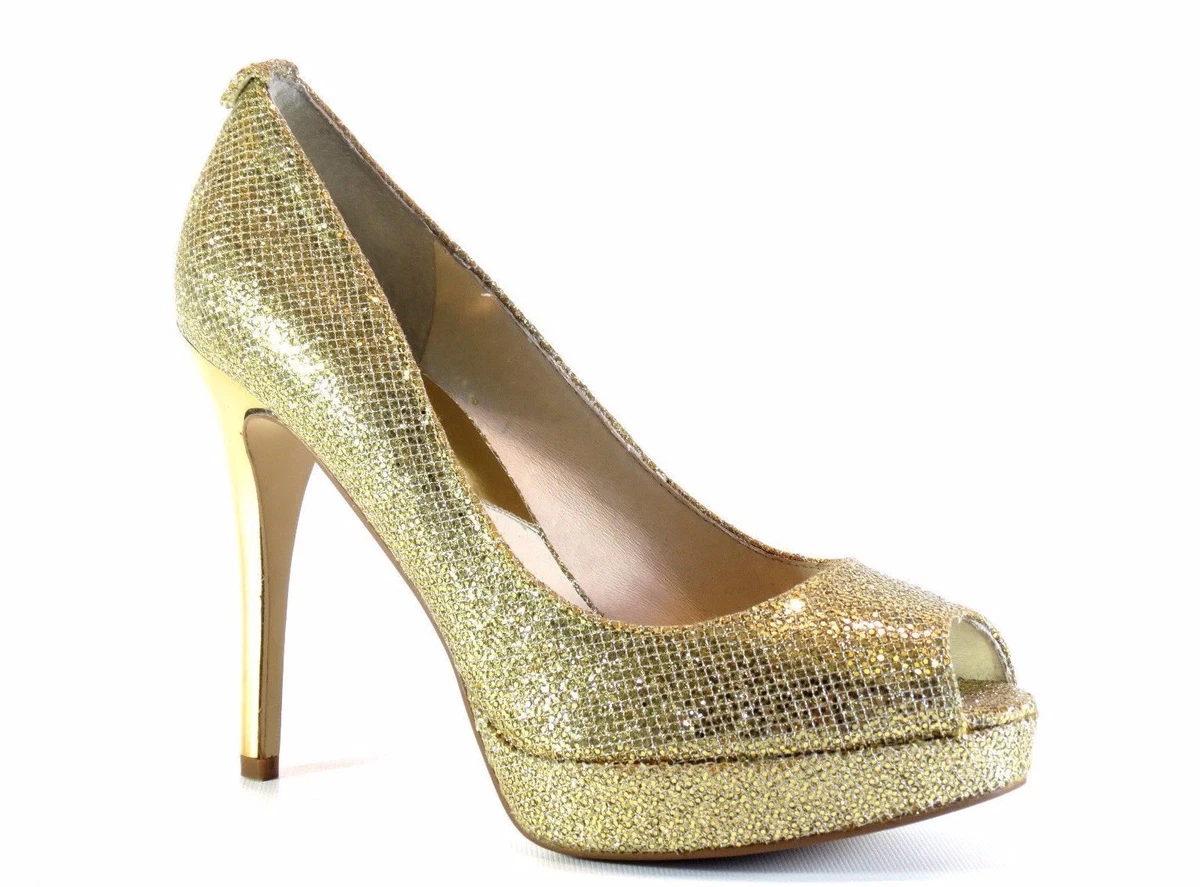Michael kors 2024 gold glitter pumps