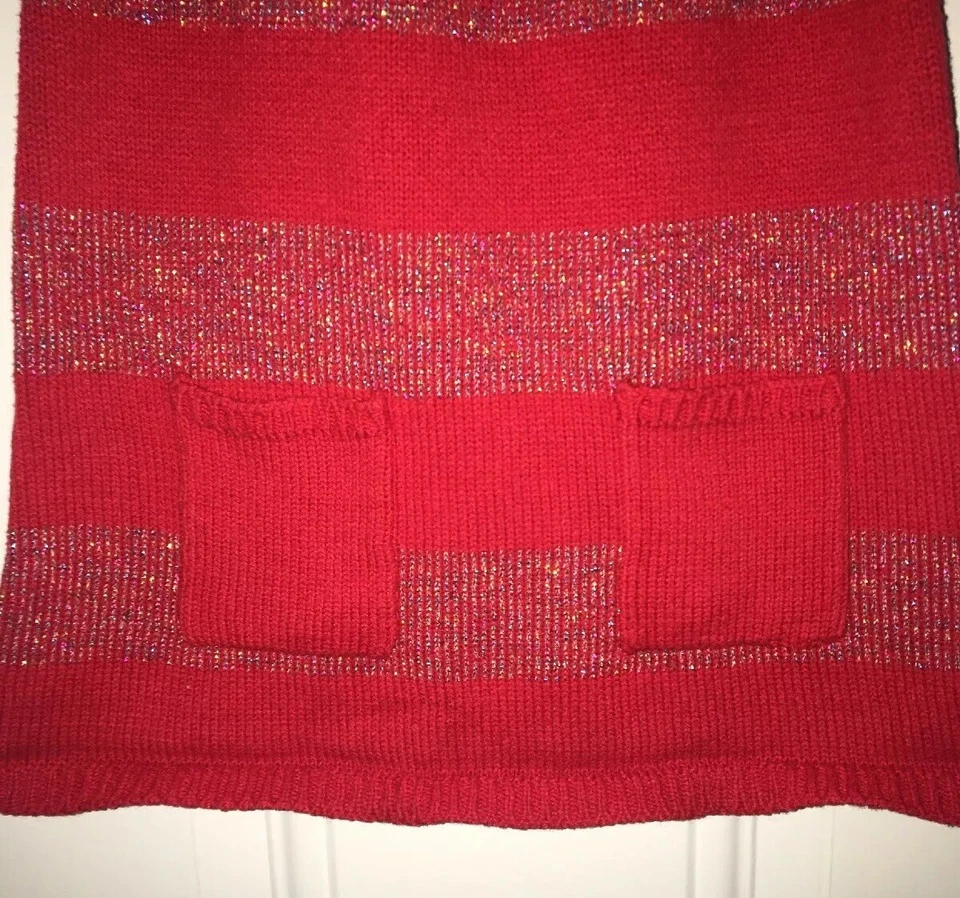 Vestido suéter feminino Arizona vermelho manga curta com brilho tamanho 5 M férias - Imagem 3 de 4