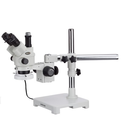 AmScope SM-3NTPZ-FRL 3.5X-90X Simul-Focal Stereo Lockable Zoom Microscope + Fluo