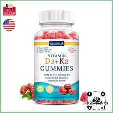 D3 K2 Vitamin 1000 IU, 45 mcg Vitamin K2,  for Bone, Teeth, Immune, Heart Health