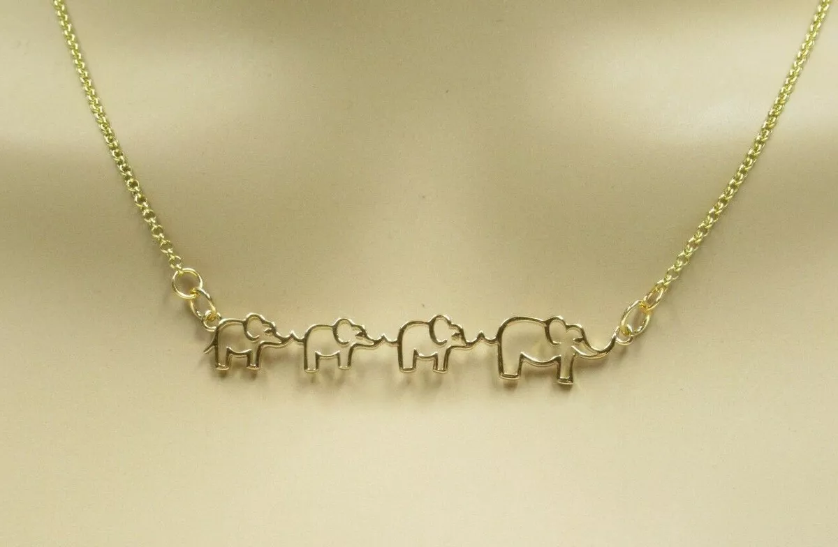 Mother Three Baby Elephants Necklace Mom Kids Mothers Day Gift