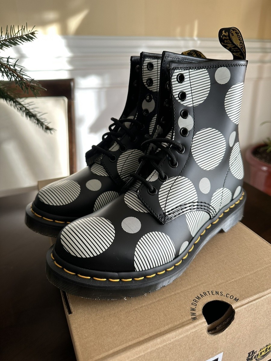 Martens 1460 POLKA DOT SMOOTH LEATHER LACE UP BOOTS Size - Main Image