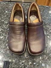 Born Women's Toby Duo Clog Size 8 Wedge Heel Slip On Work Shoe Brown Leather