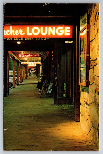 Vintage Postcard WY Jackson Lounge Cafe Bar Chrome ~13409