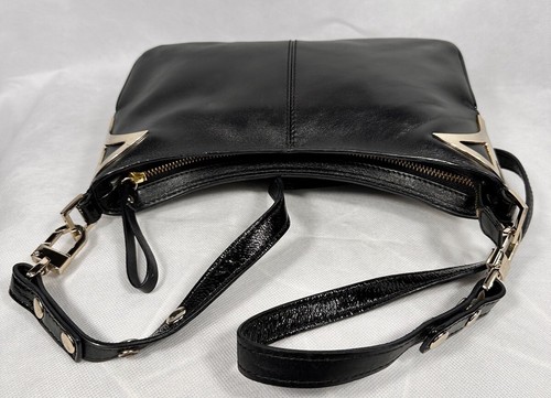 Mimco Black With Gold Accents Leather Crossbody/Shoulder Bag - Picture 15 of 24