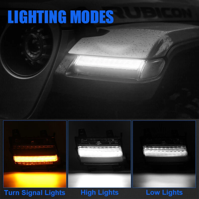 Sequential LED Turn Signal Lights For Jeep Wrangler JL 18-23 & Gladiator JT 20+ - Изображение 4 из 4