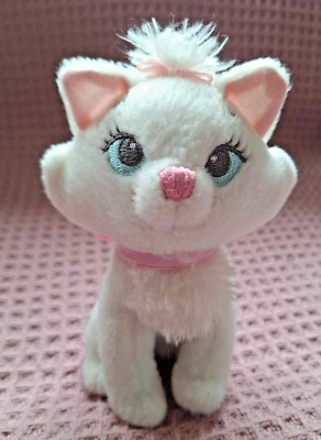 Disney Store Die Aristokraten Marie weiße Katze mit rosa Schleife Plüschtier Kuscheltier. 6 Zoll