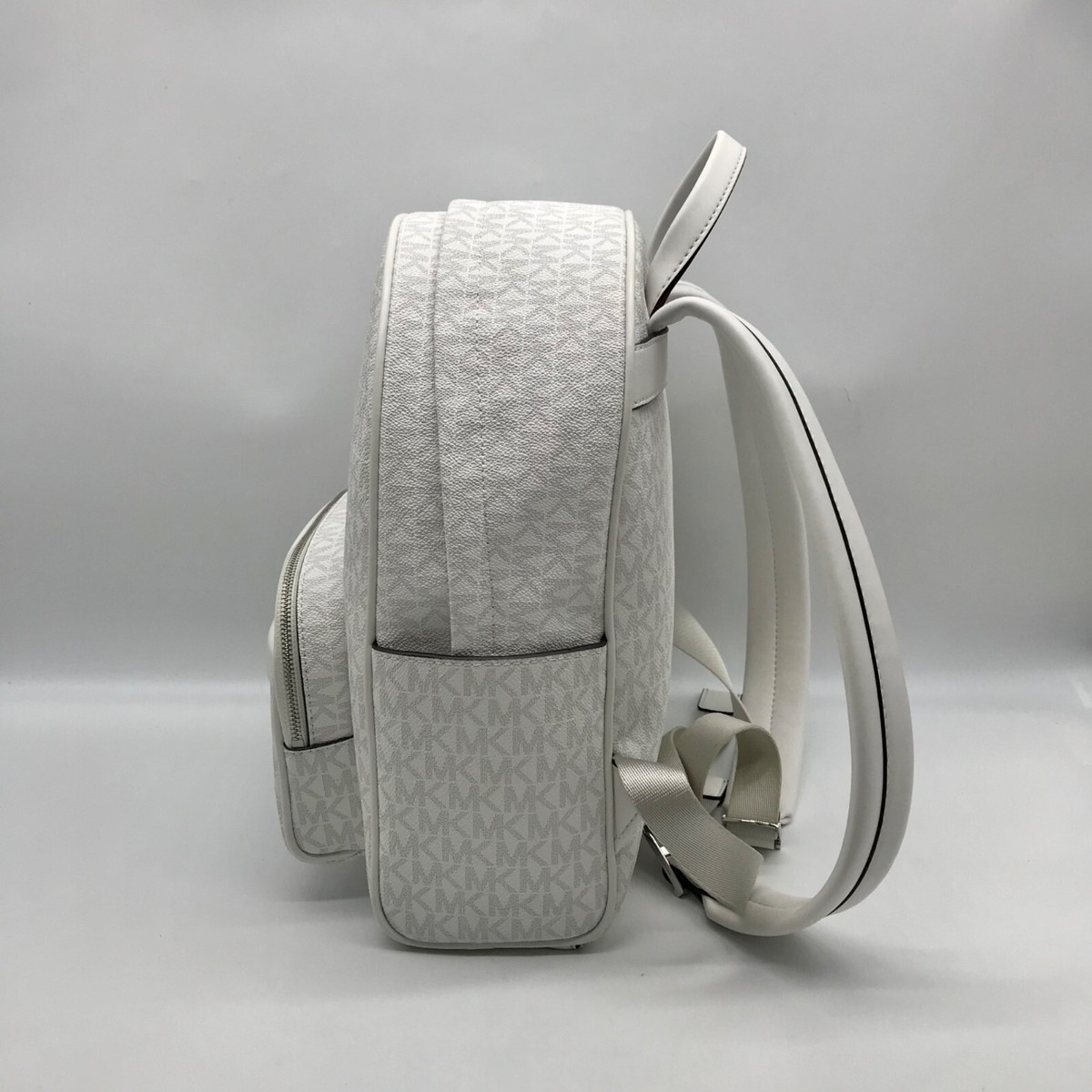 Michael Kors Optic White Coated Canvas Bex Medium Backpack 