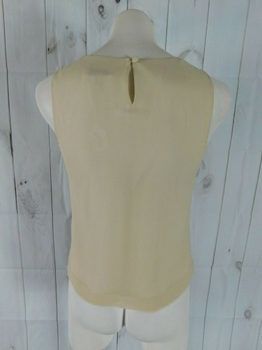 J.Crew nude beige Schmuck Perlen Seide ärmellos Bluse Top-Größe 0 - Bild 5 von 6